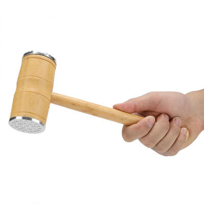 

Greensen Aluminum Alloy Non-slip Wooden Handle Meat Hammer for Softening Chicken Pork Beef