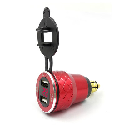 

Aluminum Alloy Quick Charge 30 Dual USB charger for BMW Motorcycle Triumph Tiger Ducati Voltmeter QC30 DIN Hella Socket to USB