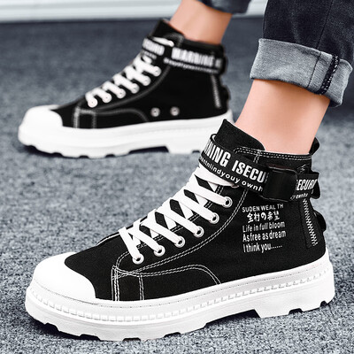 

Autumn high canvas tide shoes Gao Bang mens sports casual summer mens shoes Joker shoes