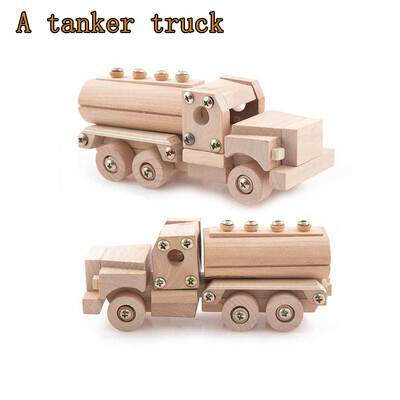 

Siaonvr Trend DIY Toy Creative Wooden Truck Building Kit Childrens Gift