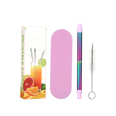 

Portable Drinking Straws Stainless Steel Metal Straw With Silicone Tip Storage Case Bar Party