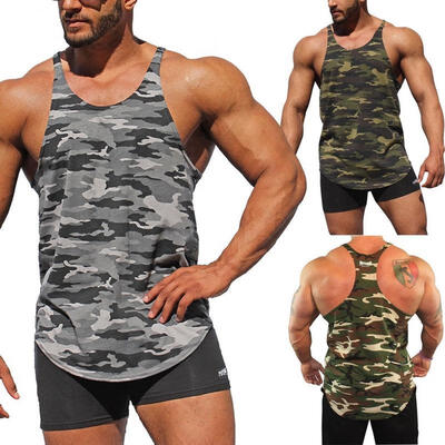 

US Gym Mens Muscle Sleeveless Tank Top Tee Shirt Bodybuilding Sport Fitness Vest