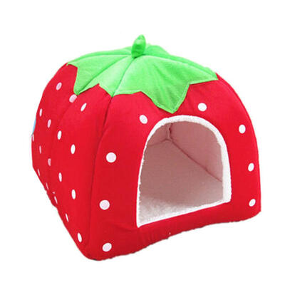 

Soft Strawberry Pet Dog Cat House Kennel Doggy Fashion Cushion Basket