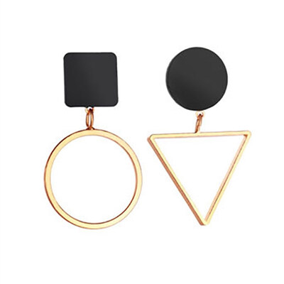 

EK122 New Fashion Geometric Stud Earrings For Women Round Triangle Design Elegant Earrings For Women Party Asymmetric Brincos