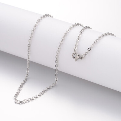 

304 Stainless Steel Necklace Making Cable Chains with Lobster Clasps Stainless Steel Color 236"600mm 23mm
