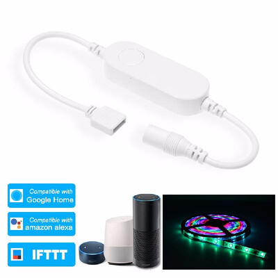 

WiFi LED Controller Wireless Smart Strip Light Controller Voice Control Compatible with Google Home & for Amazon Alexa IFTTT Smar