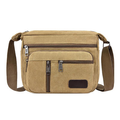 

Fashion Solid Color Shoulder Messenger Pack Canvas Men Large Crossbody Bags