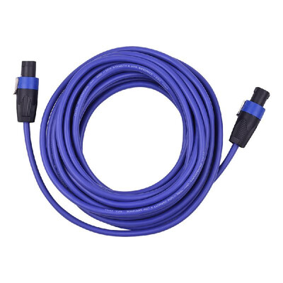 

12AWG Stage Mixer Cables Audio Amplifier Cord Speaker Connector Male to Male Four Core Oxygen Free Copper Conductor NL4FC Blue 10m