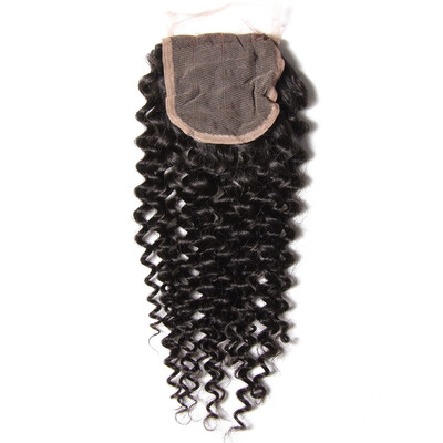 

UNice Hair Brazilian Curly Virgin Human Hair 4x4 Closure Free part