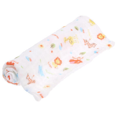 

Baby Girls Boys Cartoon Animal Print 6-Layer Gauze Towel Baby Wash Cloth