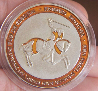 

Yellow horseman Silver Plated coin Knight Ordre du Temple Silver Plated coin USA MEDAL america uk canada russia france flag