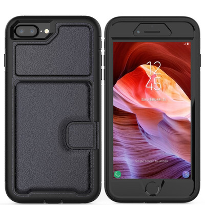 

For iPhone 7 Plus 8 Plus CaseSamsung s9 s9 plus Leather case card bag mirror series