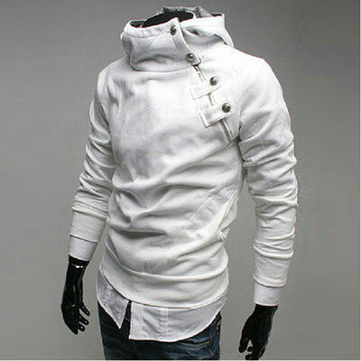 

Mens metal buckle padded jumpsuit casual shirt shirt sweater hooded jacket New