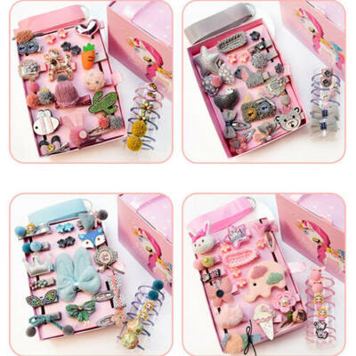 

24Pcs Headwear Set Children Accessories Ribbon Bow Hair clip Hairpins Headdress