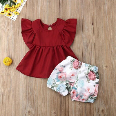 

Newborn Infant Kids Baby Girl Floral Tops Dress Shorts Pants Clothes Outfits