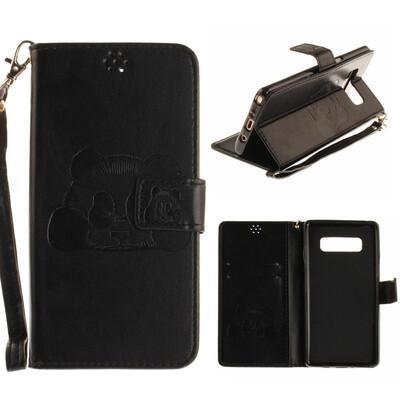 

MOONCASE Samsung NOTE 8 Embossed Panda Lanyard Holster - Black