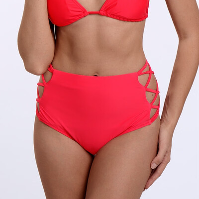 

FITTOO New Womens Retro Vibe High Waist Bikini Bottom Criss Cross Strappy Swimsuit Briefssexy