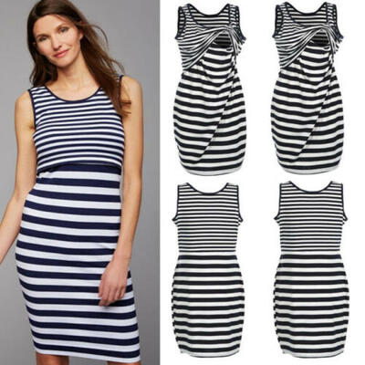 

AU Pregnant Women Casual Sleeveless Vest Dress Nursing Clothes Maternity Dresses