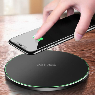 

QI Round Wireless Power Charger Pad With Indicator for Mobile Phone RedBlack