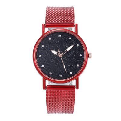 

RM Fashion Luxury Inlay Diamond Starry Dial Quartz Silicone Tape Ladies Watch