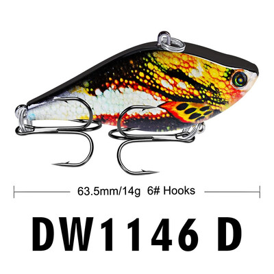 

Vissen Blue Fishing Lures Hard Bait Minnow VIB Lure with Treble Hook Life-Like Swimbait Fishing Bait 3D Fishing Eyes