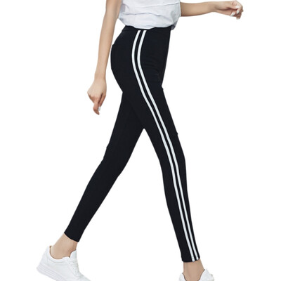 

High Waist Pants Trousers Women High Waist Skinny Pants Striped Sides Sweatpants Women Pencil Pants P1