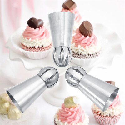 

3PcsSet Russian Flower Icing Piping Nozzles Tips Cake Decoration Pastry Cupcake Baking Tools Cake Piping Tips Cake Icing Tips