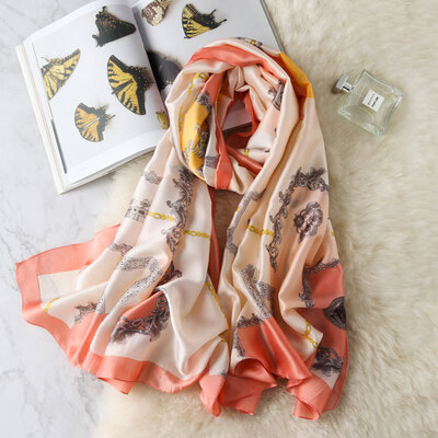 

Spring new female new silk satin wild scarf simulation silk summer sunscreen air conditioning room shawl seaside beach towel