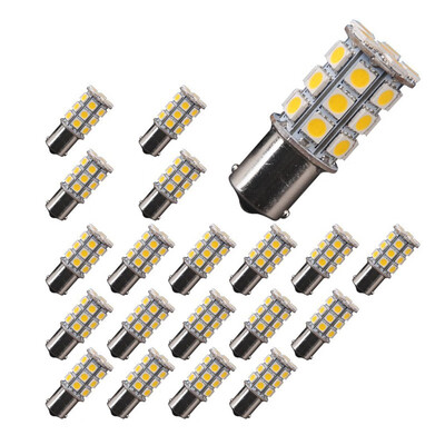 

20x Warm White 27 SMD LED 1156 1141 1003 RV Camper Trailer Interior Light Bulbs