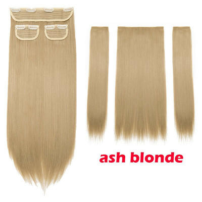 

20" Clip In Hair Extension 3 Pcs 8 Clips 34 Full Head Real Thick Hairpiece Clip In Curly Straight Synthetic Heat Resistant Hair