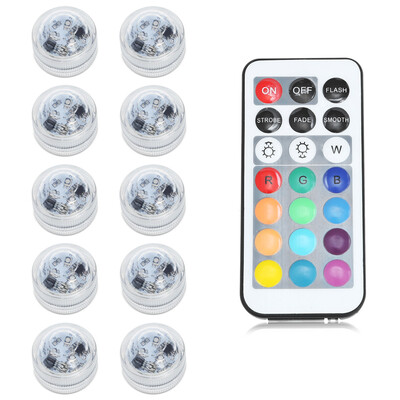 

10pcs Remote Control Waterproof RGB LED Tea Light