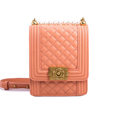 

Lingge pearl chain bag 2019 new Korean casual fashion wild single shoulder slung on the new small bag handbag