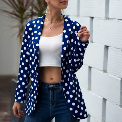 

Long-sleeved Wave Point Small Suit Jacket Lapel Loose Cardigan
