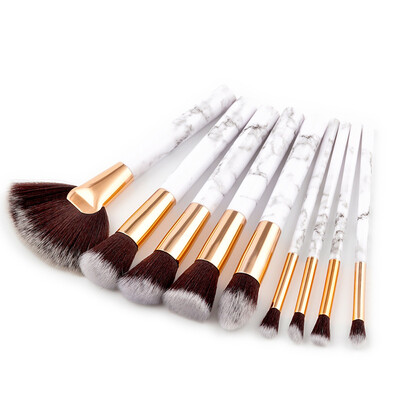 

〖Follure〗9pcs Marble Cosmetic Makeup Brush Blusher Eye Shadow Brushes Set Kit