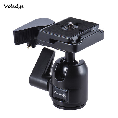 

Veledge Pro Aluminum Alloy Photography Panoramic Ball Head Ballhead w Quick Release Plate Base 14" Screw Max Load Capacity 10kg
