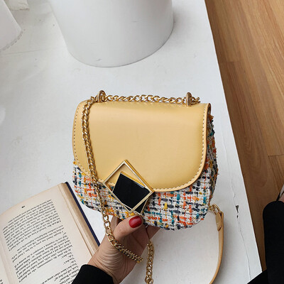 

Qiao Bani 2019 new Korean fashion Dongdaemun hit color flip small square bag shoulder diagonal trend handbags