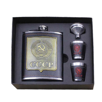 

8oz Stainless Steel Alcohol Hip Flasks Whiskey Wine Bottle Funnel Cups Kit