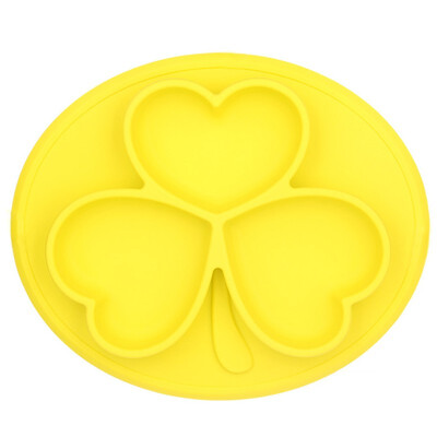 

NeillieN Infants Food Plate Ellipse Silicone Feeding Food Plate Divided Format Plate Sucker Turn-proof Childrens Tableware
