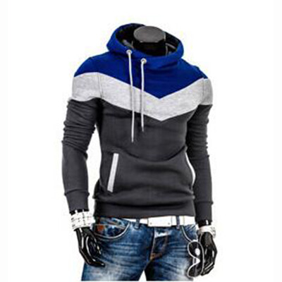 

Men\s Plus Size Color Block Sport Casual Hoodie