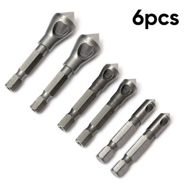 

6pcsSet Titanium Coated Countersink Deburring Drills Chamfering Cutting Tool V1