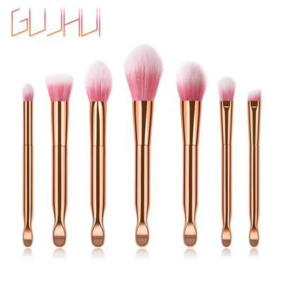 

〖Follure〗7 Pcs Ear Spoons Rose Gold Powder White Cosmetic Brush Sleeve Brush