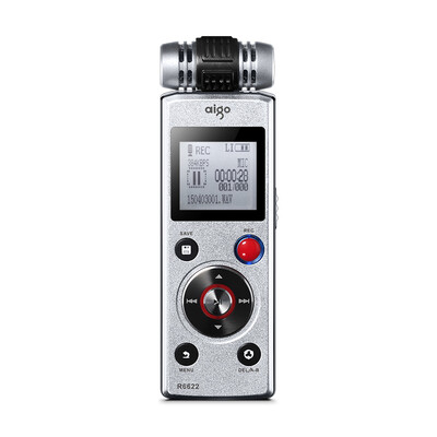 

Patriot aigo recording pen R6622 32G micro professional high-definition remote noise reduction dual power supply system learning conference interview recording MP3 broadcast silver factory send