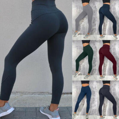 

Women Sport Pants High Waist Yoga Fitness Leggings Running Gym Scrunch Trousers