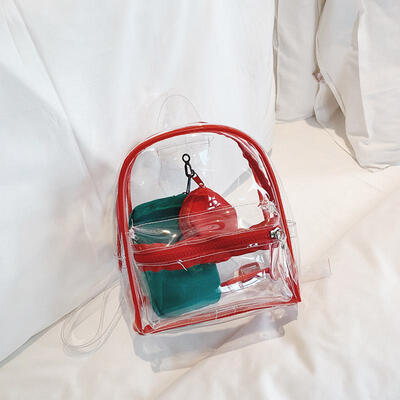 

2019 New Outdoor Casual Student Transparent Shoulder Bag Fashion Travel Small Backpack With Small Bag Inside