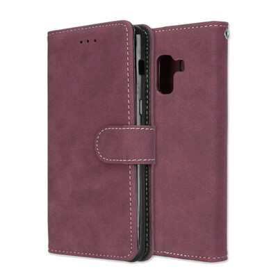 

MOONCASE Samsung Galaxy A8 2018 Vintage Scrub 3 Card Case - Rose