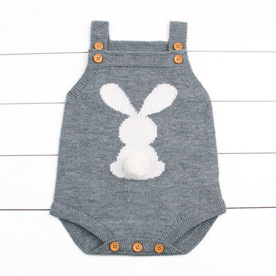 

Newborn Baby Boys Girls Bunny Knitting Wool Romper Bodysuit Outfit Set hgtret