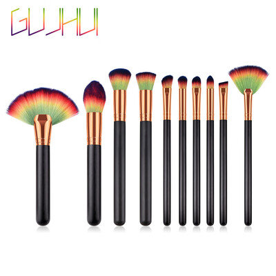 

Toponeto 10PCS Wooden Cosmetic Makeup Brush Foundation Powder Eyeshadow Brush