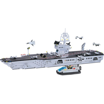 

Enlightenment building blocks warship navy military aircraft carrier building blocks 113 small particle building blocks for childr