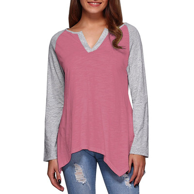 

V-neck stitched Long-sleeved Top