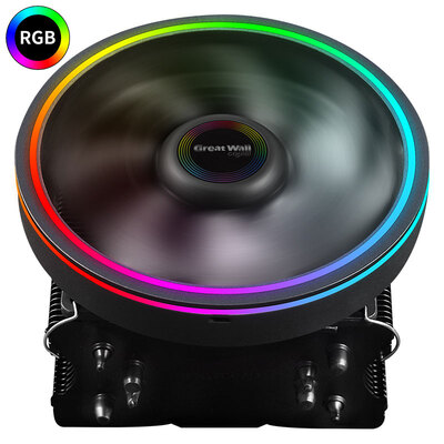 

Great Wall HALO S4X Radiator side blow RGB fine aperture multi-platform 4 heat pipe intelligent temperature control 12CM fan with silicone grease